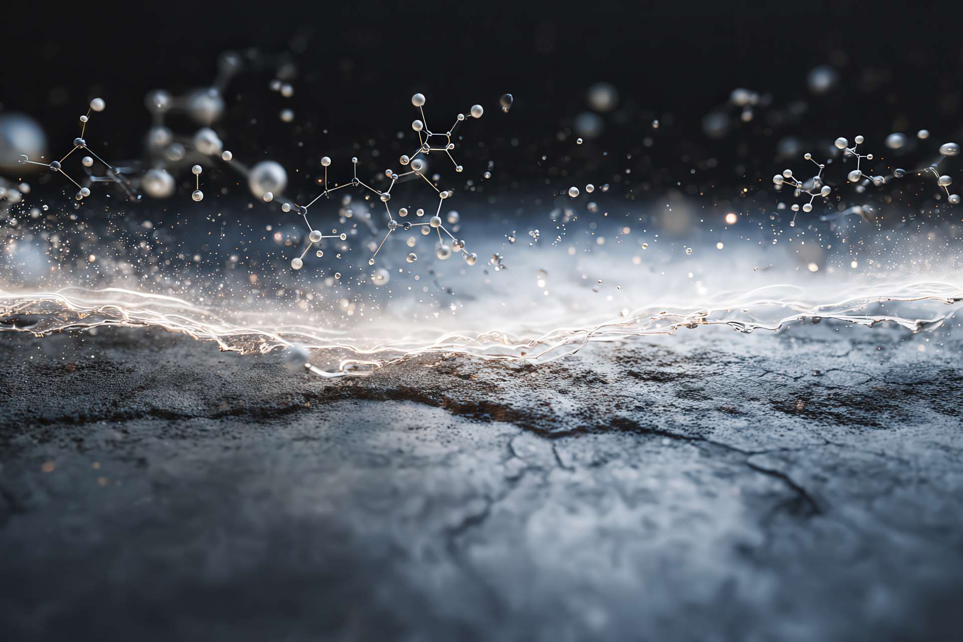 Superficie parzialmente trattata con effetto pulizia chimica visibile