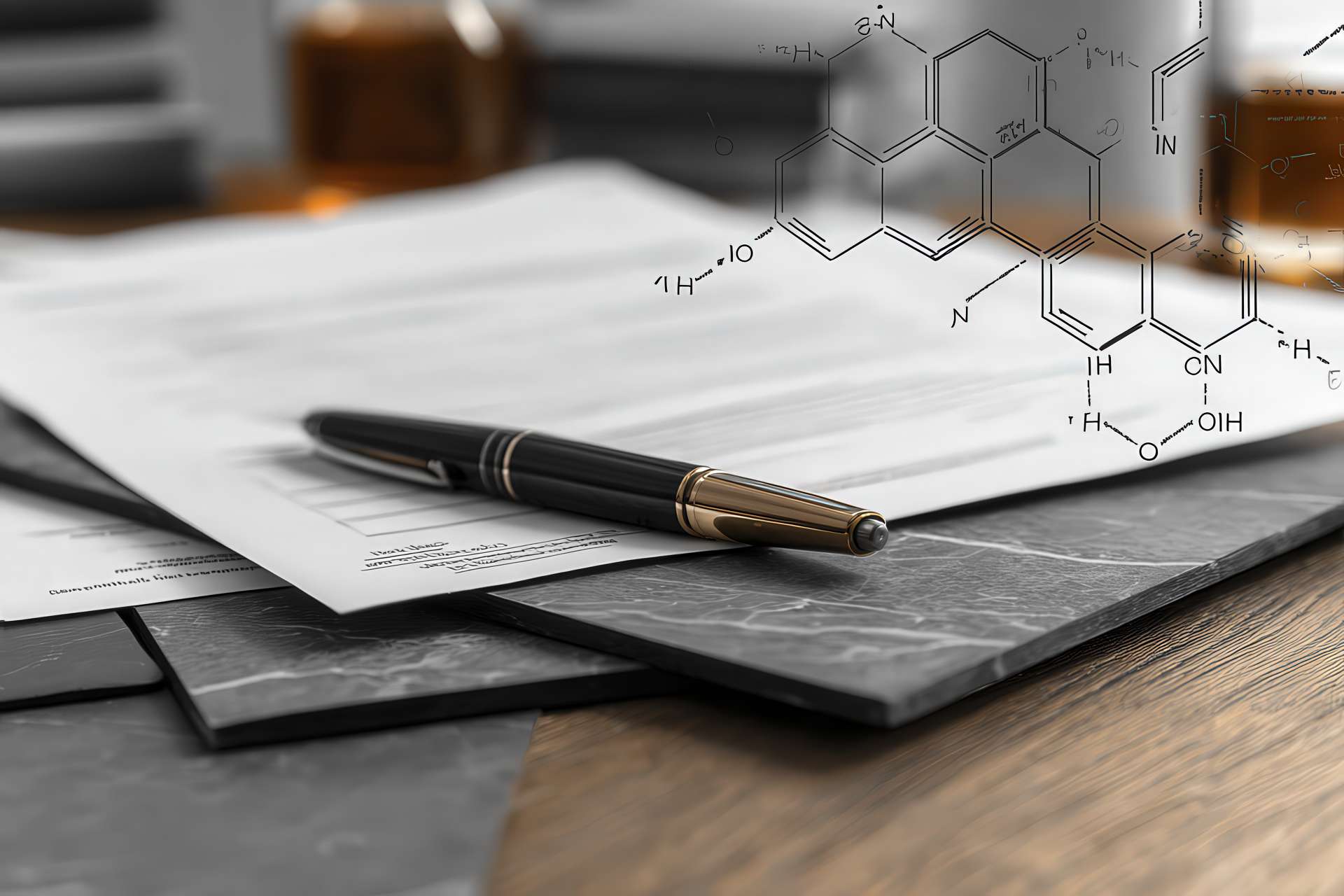 Documenti aziendali su superfici materiche naturali